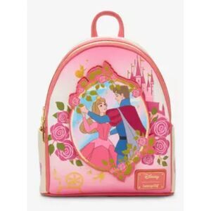 Sleeping Beauty Aurora Floral Magnetic Door Backpack & Cosmetic Bag Set LF